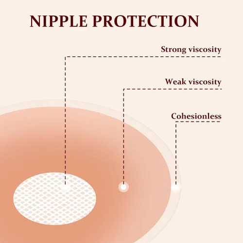 Vista 4 de Pasties - Cubierta para pezón para mujer, reutilizable, invisible, adhesiva, de silicona, para pezones, redondo, color piel