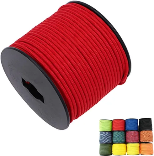 Vista 7 de Cuerda de nailon trenzada sólida de 1/8 pulgadas (3mm) de 164 pies, 5 hebras, paracord, cuerda delgada para manualidades, multiusos, resistente a