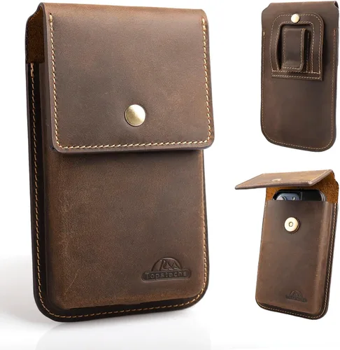 Vista 7 de Funda de cuero Topstache para teléfono para hombres - Funda con cierre magnético para iPhone 17/16/15/14/13/12 - Funda de cinturón de cuero con clip