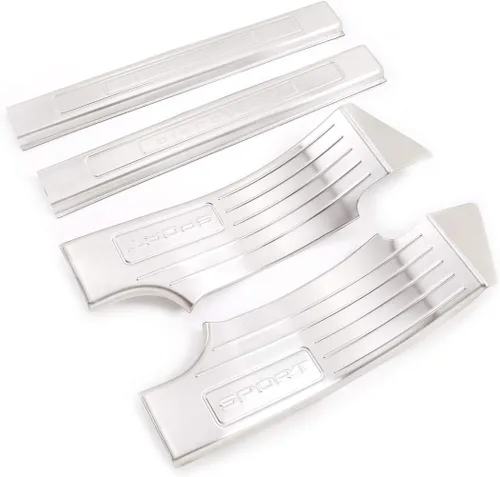 Vista 6 de Placa de acero inoxidable 304 para Land Rover Discovery Sport 2020, accesorios de automóvil de 5 asientos (sin luz) (plateado)