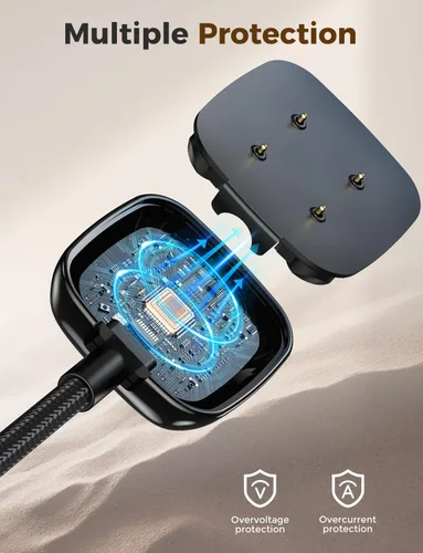 Vista 6 de Cargador 2 en 1 para Fitbit Versa 4/Sense 2/Sense/Versa 3, USB-C/A 3.3 pies de repuesto cargador de reloj inteligente para Google Pixel Watch 3/2