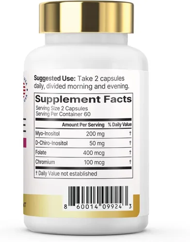 Vista 3 de FemBalance Myo-Inositol Cápsulas de Cromo para la Menstruación Irregular