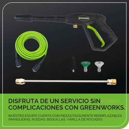 Vista 14 de Greenworks 2100 PSI (certificado SGS) 1.2 GPM 13Amp Lavadora eléctrica compacta a presión con mango telescópico para autos, calzadas, patios