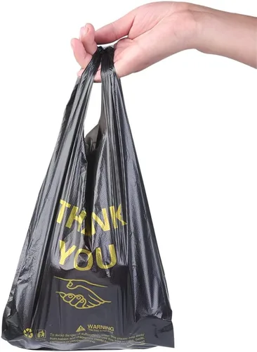 Vista 3 de ysmile 150 piezas Bolsas de Plástico Pequeñas Tipo Camiseta de Agradecimiento para Tiendas de Pequeños Negocios Bolsa de Compras de Plástico