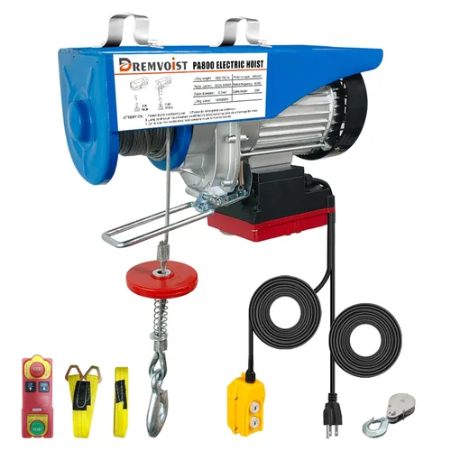 Vista 11 de Polipasto eléctrico con control remoto, polipasto eléctrico de elevación de 440 libras 110 voltios inalámbrico/con cable 2 en 1, polipasto eléctrico