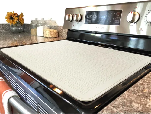 Vista 19 de YUHFERA Cubierta superior de estufa para estufa eléctrica, tapete de silicona para encimera de vidrio, protector de placa de cocina, alfombrillas