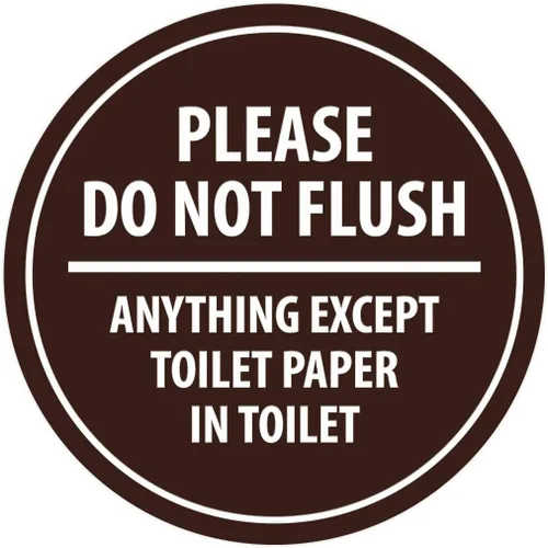 Vista 12 de Signs ByLITA Circle Please Do Not Flush Anything Except - Letrero de pared o puerta de papel higiénico - Cinta adhesiva de espuma de doble cara