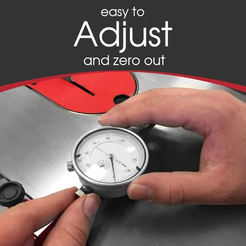 Vista 6 de Peachtree Woodworking Supply A Line It Basic, herramienta de calibración y alineación para sierra de mesa con indicador de esfera de precisión