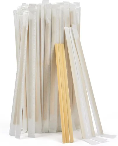 Vista 14 de 100 piezas de agitadores de café de bambú envueltos individualmente – Palitos para remover café de 5.5 pulgadas, palitos para remover para la barra