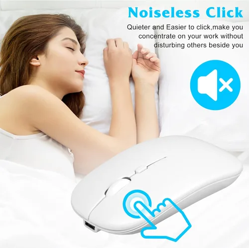 Vista 6 de UrbanX Ratón recargable Bluetooth para Samsung Galaxy Chromebook portátil Bluetooth Ratón inalámbrico diseñado para portátil/PC/Mac/iPad