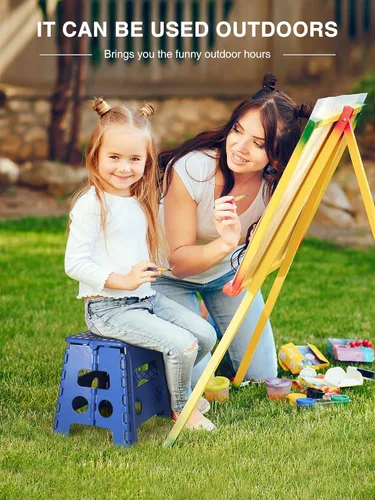 Vista 21 de Dyforce Taburete plegable de 9 pulgadas, taburete para niños, taburetes resistentes para adultos, taburetes de pie compactos, taburetes ligeros