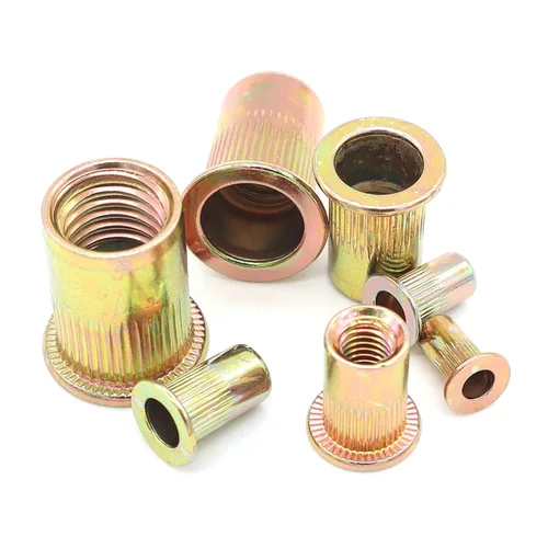 Vista 3 de Tuercas remachables Instockbolts de 1/2"-13, inserto roscado de acero al carbono galvanizado en zinc, 10 piezas