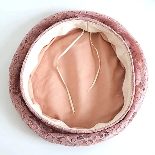 Vista 3 de Teanea Gorros de boina de verano de encaje para mujer, boinas británicas, para primavera y verano