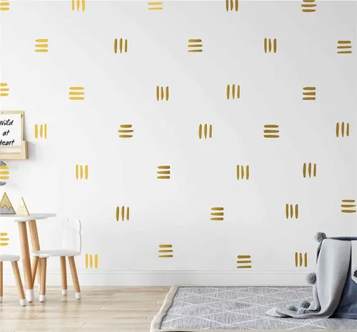 Vista 16 de 120 piezas de adhesivos de pared de línea moderna Boho para guardería, niños, sala de estar, decoración escandinava para el hogar, adhesivos murales