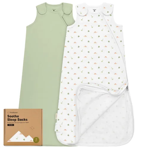Vista 37 de Paquete de 2 sacos de dormir orgánicos para bebé, 100% algodón, suave y transpirable, manta de 0.5TOG para bebé, saco de dormir para niños pequeños