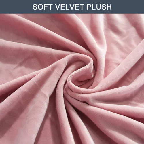 Vista 3 de CONRUSER Funda elástica para sofá, funda de terciopelo suave con parte inferior elástica, protector de muebles para mascotas y niños (rosa, mediano)