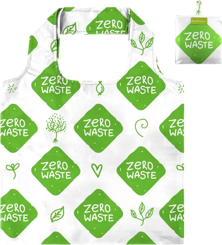 Vista 16 de BeeGreen Bolsas de comestibles reutilizables plegables, paquete de 12 bolsas grandes y bonitas, bolsa de regalo de tela lavable resistente con asas