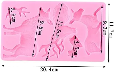 Vista 4 de DIY Christmas Elk Deer Antlers Molde de silicona Sugarcraft Fondant Cake Decorating Tools 3D Craft Chocolate Candy Arcilla Moldes de resina Molde