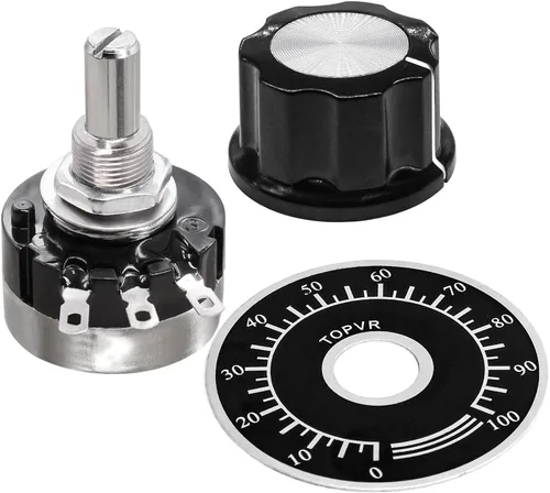 Vista 8 de Taiss /2 Potenciómetro RV24YN20S de 100 ohmios de una sola vuelta de película de carbono Rotary Taper Potenciómetro utilizado para la regulación