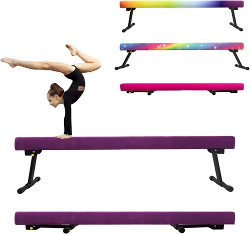 Vista 7 de 6ft/8ft Gymnastics Balance Beam, High and Low Floor Beam Gymnastics Equipment for Kids/Adults,Gymnastics Beam for Training