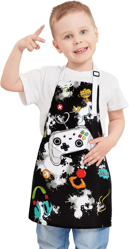 Vista 15 de WERNNSAI Delantales artísticos para cocinar, delantal de pintura para niñas y niños