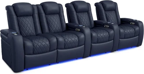 Vista 30 de Valencia Tuscany - Asiento de cine en casa, sillón reclinable eléctrico de piel de napa con espuma viscoelástica de gel frío, carga USB-C/USB-A
