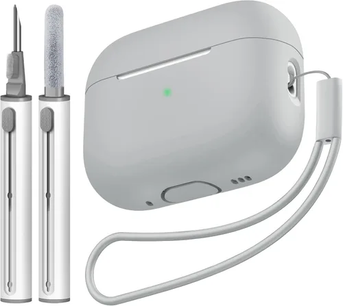 Vista 29 de Compatible con Airpods Pro 2 Case, Funda Protectora de Piel de Silicona Suave con Kit de Limpieza y Cordón Compatible para AirPod Pro de 2ª