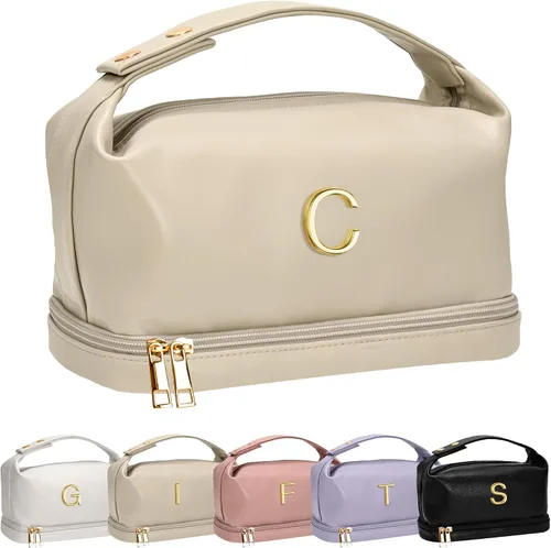 Vista 92 de Bolsa de maquillaje inicial con asa para mujer, doble capa