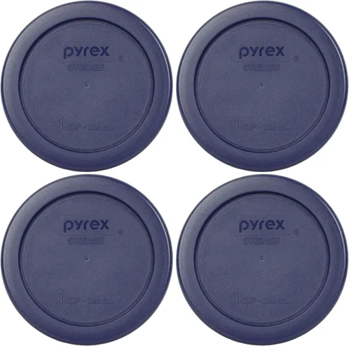 Vista 4 de Pyrex 7202-PC - Tapa de repuesto para almacenamiento de alimentos, 1 taza, color azul oscuro, fabricada en Estados Unidos