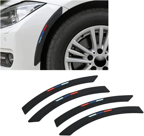 Vista 6 de SANRILY 4 piezas para SUV, camioneta, rueda de automóvil, ajuste de cejas, tiras de goma universales antiarañazos, protector de tira de guardabarros