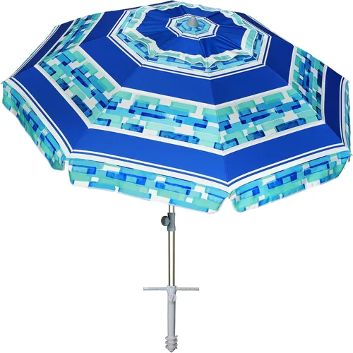 Vista 12 de AMMSUN Sombrillas de playa de 7 pies de alta resistencia para vientos fuertes con ancla de arena, ventilación inclinable, protección UV 50+ contra