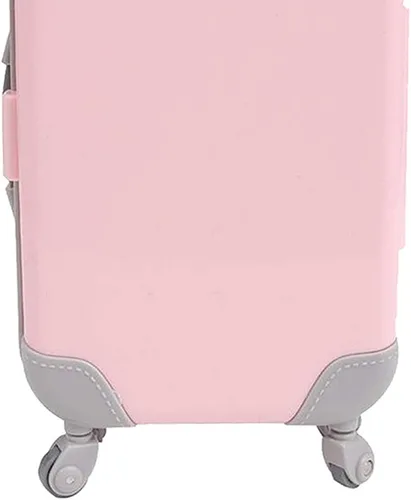 Vista 7 de Bonita maleta para muñeca con mango ajustable y ruedas, mini estuche de viaje para muñecas, accesorio de juego de muñecas para muñecas de 18