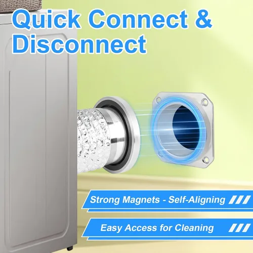 Vista 5 de Kit de conector de ventilación magnético para secadora DV180, carcasa de aleación de aluminio, ventilación magnética para secadora, fácil
