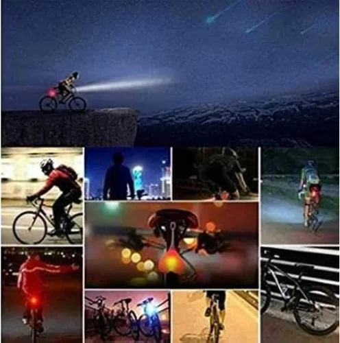 Vista 5 de Bola de silicona en forma de corazón, luz trasera de bicicleta, LED, peligro, luz nocturna, impermeable, asiento de bicicleta