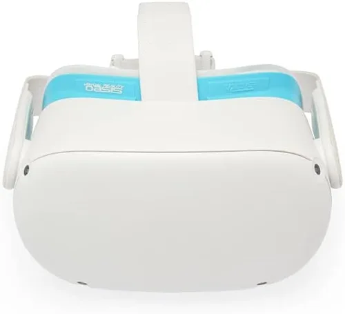 Vista 8 de VR Cover Facial Interface Bracket Foam Replacement with Lens Protector Cover for Meta Quest 2 Virtual Reality Oasis Edition - Light Blue Light Grey