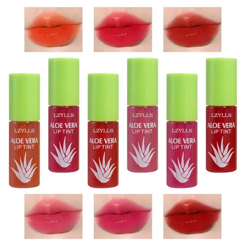 Vista 15 de Lápiz labial de gelatina de aloe, barra de labios nutritiva de larga duración, bálsamo labial lápiz labial hidratante impermeable que cambia