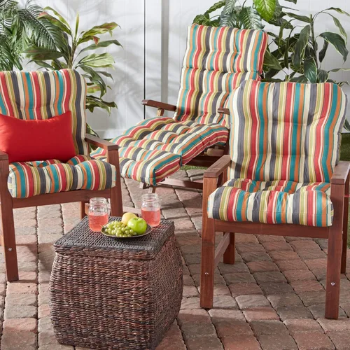 Vista 7 de Greendale Home Fashions Cojín para tumbona exterior de 72 x 22 pulgadas, Adobe Stripe