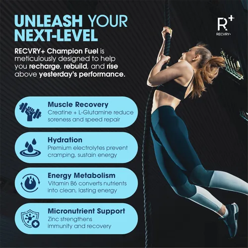 Vista 7 de Electrolito y polvo de creatina con sabor a lima limón, 30 porciones, suplemento de recuperación y rendimiento sin azúcar con agua de coco