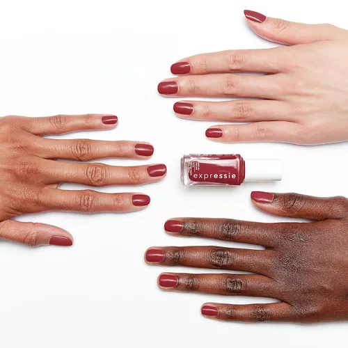 Vista 3 de essie expressie - Esmalte de uñas vegano de secado rápido, notificaciones, rojo vino, 0.33 onzas.