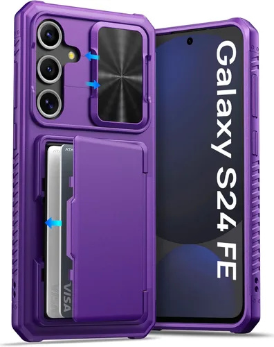 Vista 14 de ATATOO Funda tipo cartera para Samsung Galaxy S24, tarjetero integrado (almacena 4-5 tarjetas) y cubierta deslizante para cámara y soporte