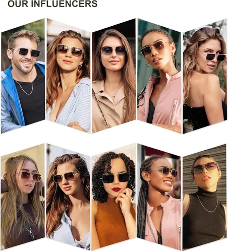 Vista 2 de SOJOS Polarized Sunglasses for Womens Mens,Rectangle Polygon Retro Vintage Shades Classic Vintage Shades SJ1168