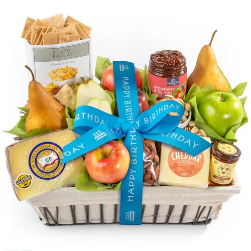 Vista 6 de A Gift Inside Cesta de regalo de frutas con condolencia California Farmstead