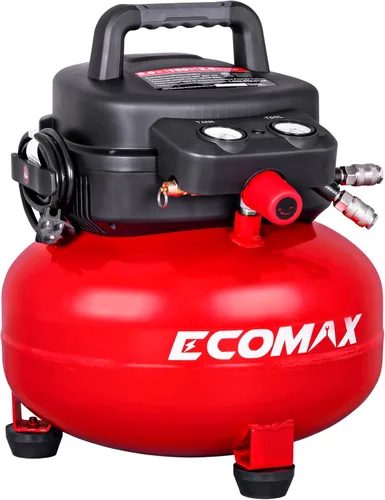 Compresor de aire, compresor de aire para panqueques de 6 galones, máximo 150 PSI, 2.6 CFM @90 Psi, compresor de panqueques sin aceite para el hogar