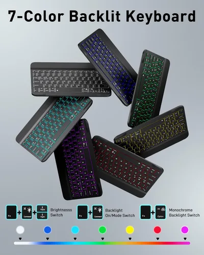 Vista 3 de Funda de teclado para Tab A9 de 8.7 pulgadas con teclado Samsung Galaxy Tab A9-2023 (SM-X110/SM-X115) Funda para tableta con teclado mágico