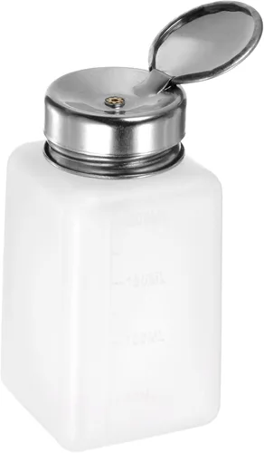 Vista 15 de HARFINGTON Dispensadores de alcohol solvente Push Down Botella dispensadora de líquido con tapa de acero inoxidable de sellado para limpiador