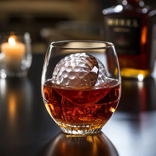 Vista 4 de WIGERLON Regalos de golf para hacer hielo de pelotas de golf para whisky, bourbon, cócteles, moldes redondos para cubitos de hielo de gran esfera