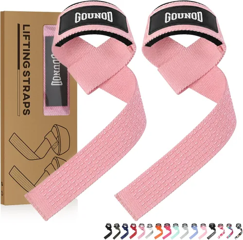 GOUNOD Correas de elevación para levantamiento de pesas correas acolchadas Rosa