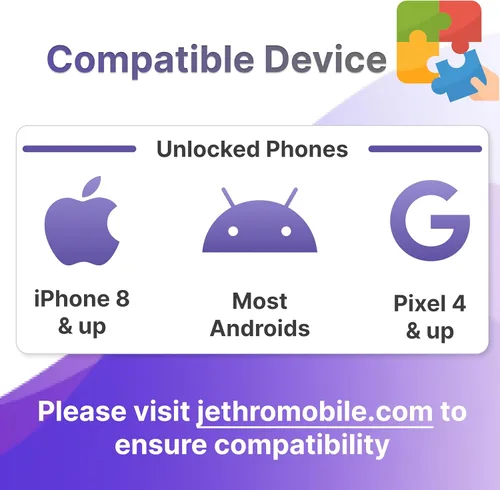 Vista 7 de Jethro Mobile Plan prepago – 30 días de conversación y texto ilimitados + 3 GB de datos de alta velocidad Funciona con iPhone, Android y teléfonos