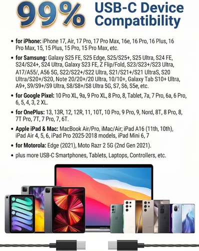 Vista 5 de Chrome - Paquete de 50 auriculares USB C con cable para iPhone 17 16 15 Pro Max, auriculares USBC con micrófono y control de volumen, auriculares