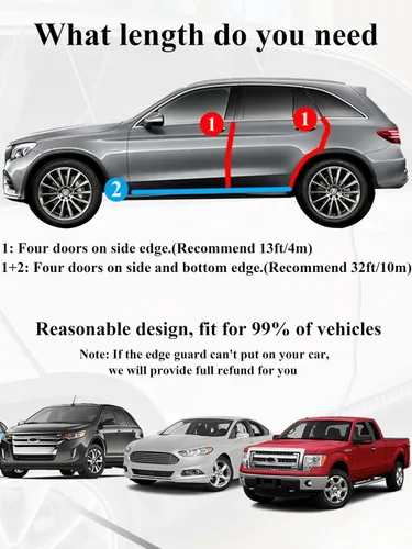 Vista 6 de SYOAUTO Protector de Borde de Puerta de Automóvil Negro de 13 Pies (4M) Protectores de Borde de Goma para Puerta de Auto Forma de U con Lámina